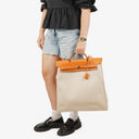 Hermes Herbag Natural Toile Vache Hunter MM 2 In 1 Bag