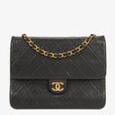 Chanel Small Classic Single Flap Bag Black Quilted Lambskin With 24K Gold-Plated Hardware
