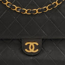 Chanel Small Classic Single Flap Bag Black Quilted Lambskin With 24K Gold-Plated Hardware