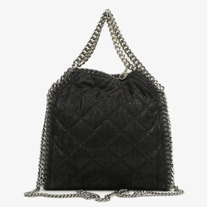 Stella McCartney Falabella Mini Tote Black Vegan Shaggy Deer Fold Over Bag