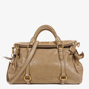 Miu Miu Vitello Lux Neutral Large Bow Satchel Bag