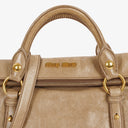 Miu Miu Vitello Lux Neutral Large Bow Satchel Bag