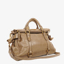 Miu Miu Vitello Lux Neutral Large Bow Satchel Bag