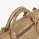 Miu Miu Vitello Lux Neutral Large Bow Satchel Bag