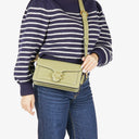 Coach Pebbled Leather Moss Green Tabby Shoulder Bag