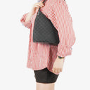 Gucci Black Monogram Canvas and Leather Hobo Shoulder Bag