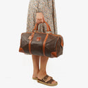 Celine Vintage Macadam Triomphe Brown Travel Bag