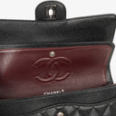 Chanel Medium Classic Black Quilted Caviar Double Flap Bag With Silver - Tone Hardware