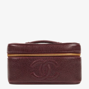 Chanel Burgundy Leather Vanity Case