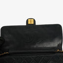 Chanel Classic Mörk Marinblå Quiltad Lammnappa Enkel Flap-väska med 24K Guldpläterad Metall