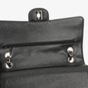 Chanel Medium Classic Black Quilted Caviar Double Flap Bag With Silver - Tone Hardware
