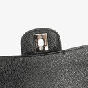Chanel Medium Classic Black Quilted Caviar Double Flap Bag With Silver - Tone Hardware