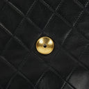 Chanel Classic Mörk Marinblå Quiltad Lammnappa Enkel Flap-väska med 24K Guldpläterad Metall