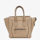 Celine Micro Luggage Leather Beige Tote Bag