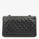 Chanel Medium Classic Black Quilted Caviar Double Flap Bag With Silver - Tone Hardware