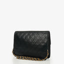 Chanel Classic Mörk Marinblå Quiltad Lammnappa Enkel Flap-väska med 24K Guldpläterad Metall