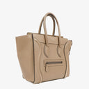 Celine Micro Luggage Leather Beige Tote Bag