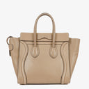 Celine Micro Luggage Leather Beige Tote Bag
