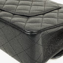 Chanel Medium Classic Black Quilted Caviar Double Flap Bag With Silver - Tone Hardware