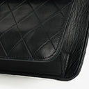 Chanel Classic Mörk Marinblå Quiltad Lammnappa Enkel Flap-väska med 24K Guldpläterad Metall
