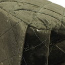 Chanel Velvet Quilted Flap Shoulder Bag Olive Green