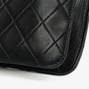 Chanel Classic Mörk Marinblå Quiltad Lammnappa Enkel Flap-väska med 24K Guldpläterad Metall