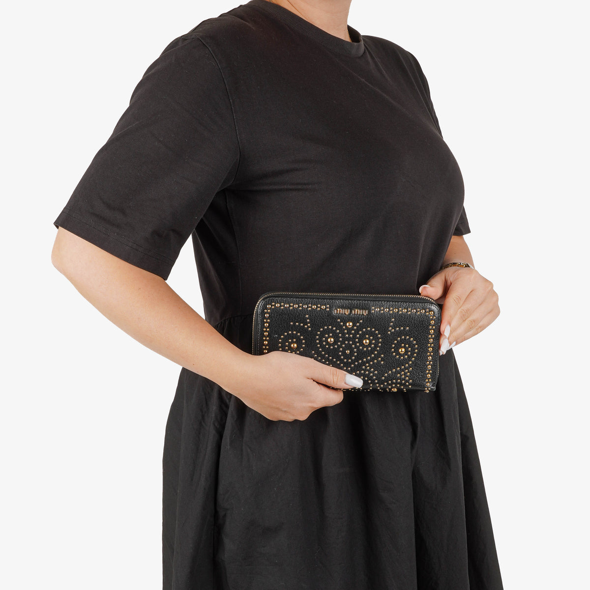 Miu Miu Madras Lux Borc Nero Leather Wallet