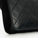 Chanel Classic Mörk Marinblå Quiltad Lammnappa Enkel Flap-väska med 24K Guldpläterad Metall