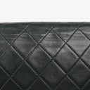 Chanel Classic Mörk Marinblå Quiltad Lammnappa Enkel Flap-väska med 24K Guldpläterad Metall