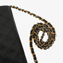 Chanel Classic Mörk Marinblå Quiltad Lammnappa Enkel Flap-väska med 24K Guldpläterad Metall