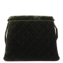 Chanel Velvet Quilted Flap Shoulder Bag Olive Green
