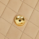 Chanel Classic Single Flap Bag Beige Quilted Lambskin With 24K Gold-Plated Hardware