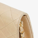 Chanel Classic Single Flap Bag Beige Quilted Lambskin With 24K Gold-Plated Hardware