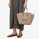 Celine Micro Luggage Leather Beige Tote Bag
