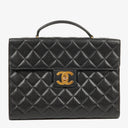 Chanel CC Maxi Logo Black Caviar Leather Briefcase