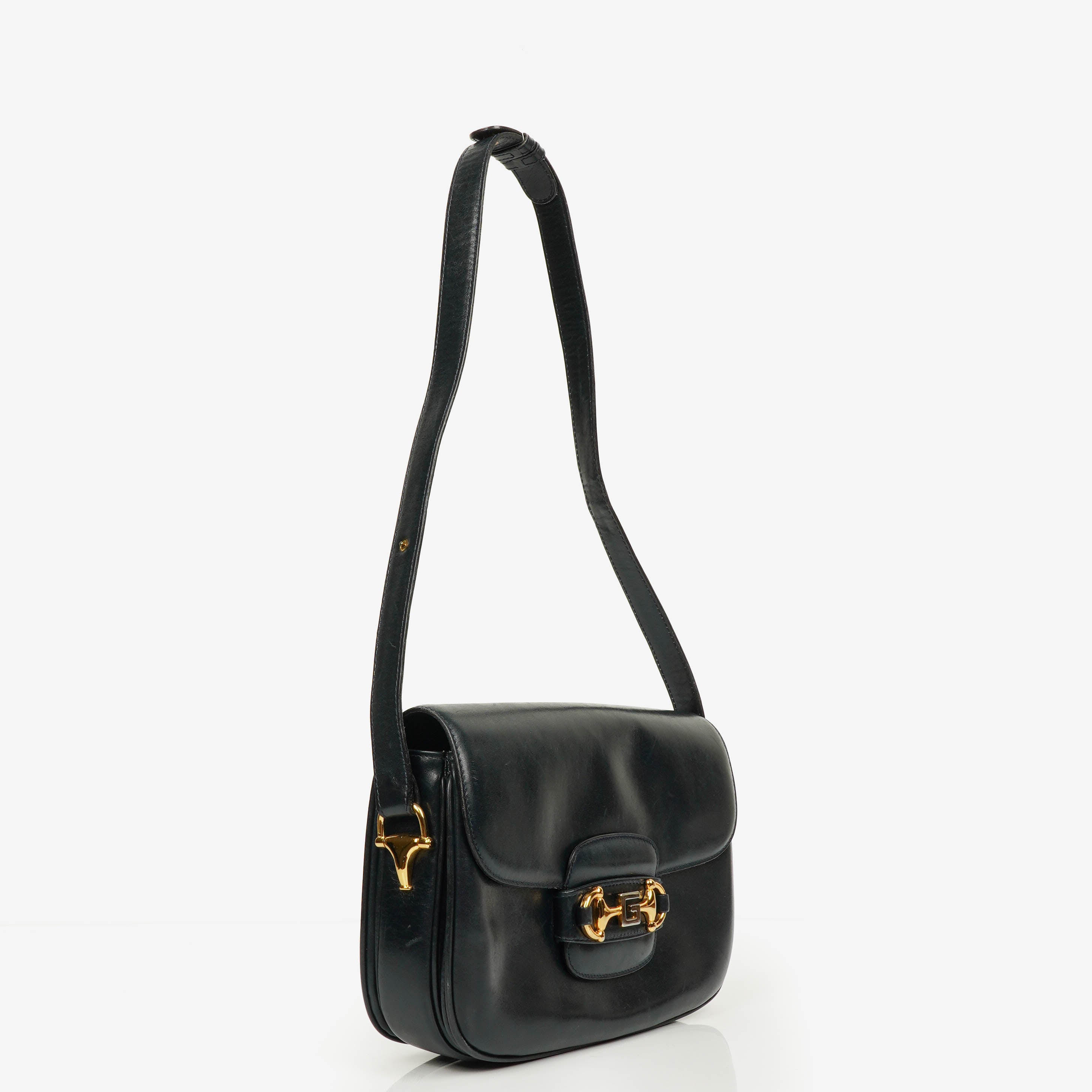 Gucci Navy Horsebit 1955 Shoulder Bag