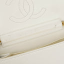 Chanel Mini Classic White Quilted Lambskin Full Flap Wallet On Chain WOC With 24K Gold-Plated Hardware