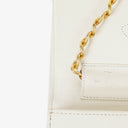 Chanel Mini Classic White Quilted Lambskin Full Flap Wallet On Chain WOC With 24K Gold-Plated Hardware
