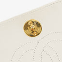 Chanel Mini Classic White Quilted Lambskin Full Flap Wallet On Chain WOC With 24K Gold-Plated Hardware