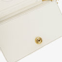 Chanel Mini Classic White Quilted Lambskin Full Flap Wallet On Chain WOC With 24K Gold-Plated Hardware