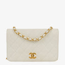 Chanel Mini Classic White Quilted Lambskin Full Flap Wallet On Chain WOC With 24K Gold-Plated Hardware