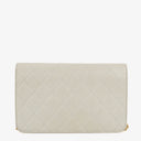 Chanel Mini Classic White Quilted Lambskin Full Flap Wallet On Chain WOC With 24K Gold-Plated Hardware