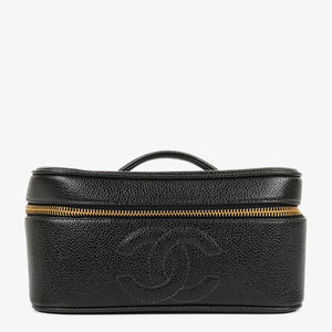 Chanel Black Caviar Leather Vanity Case