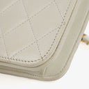 Chanel Mini Classic White Quilted Lambskin Full Flap Wallet On Chain WOC With 24K Gold-Plated Hardware