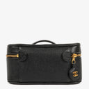 Chanel Black Caviar Leather Vanity Case