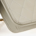 Chanel Mini Classic White Quilted Lambskin Full Flap Wallet On Chain WOC With 24K Gold-Plated Hardware