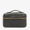 Chanel Black Caviar Leather Vanity Case