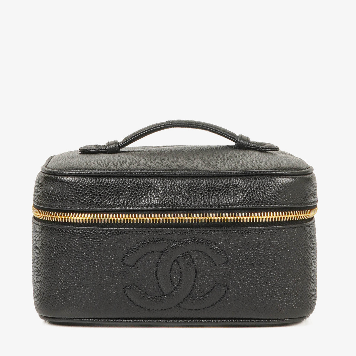 Chanel Black Caviar Leather Vanity Case