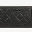 Chanel Quillted Lambskin Light Black Flap Wallet