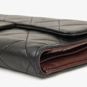 Chanel Quillted Lambskin Light Black Flap Wallet